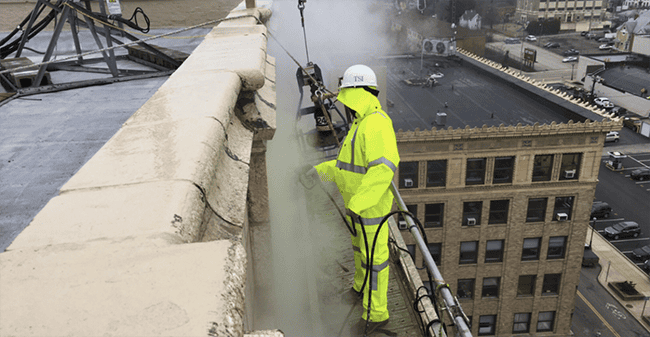 Construction worker on the roof