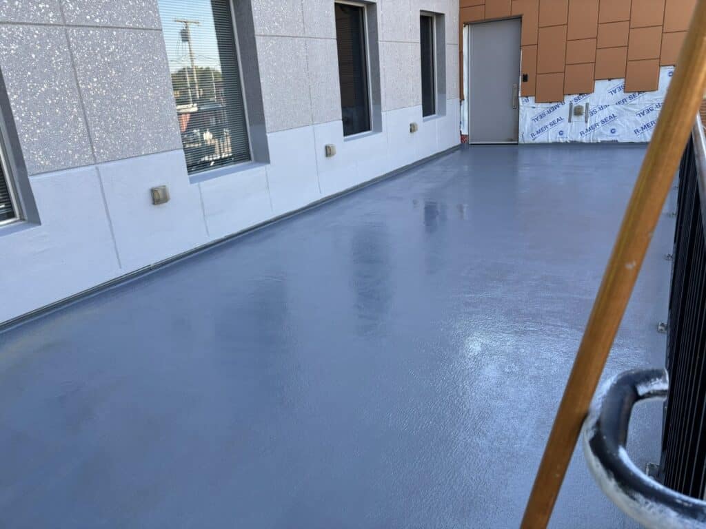 Aesthetically pleasing, slip resistant, and water tight, membranes are an economical effective solution.